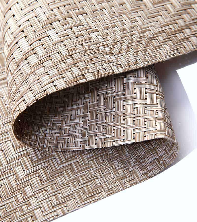 Beige Weave Grid Polyester Teslin Placemat Tablecloth
