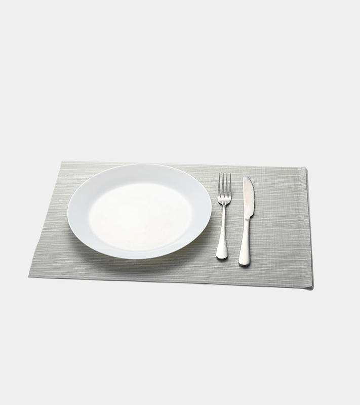 Teslin placemat grid solid color coffee color classic polyester PVC tablecloth grey