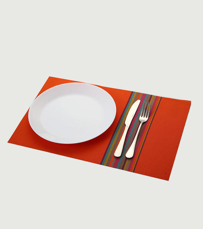 Abrasion Teslin Polyester Red Placemat