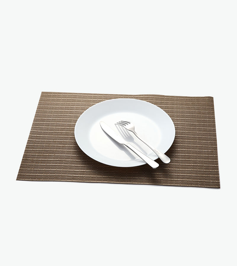 Teslin placemat grid solid color coffee color classic polyester PVC tablecloth Coffee color