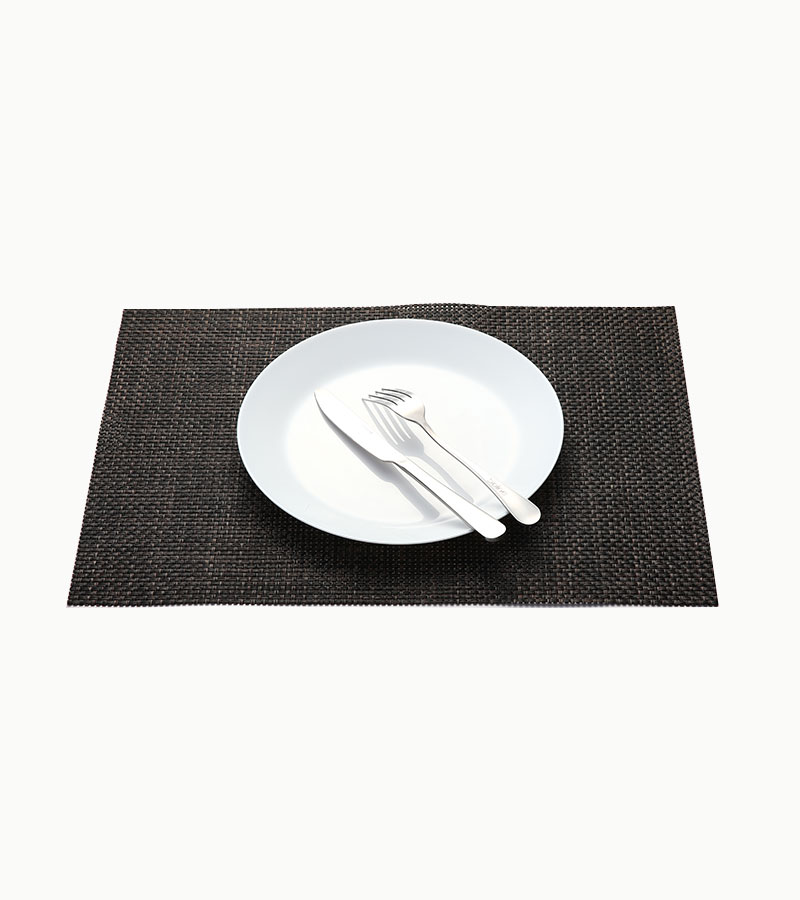 Teslin placemat grid solid color coffee color classic polyester PVC tablecloth dark brown