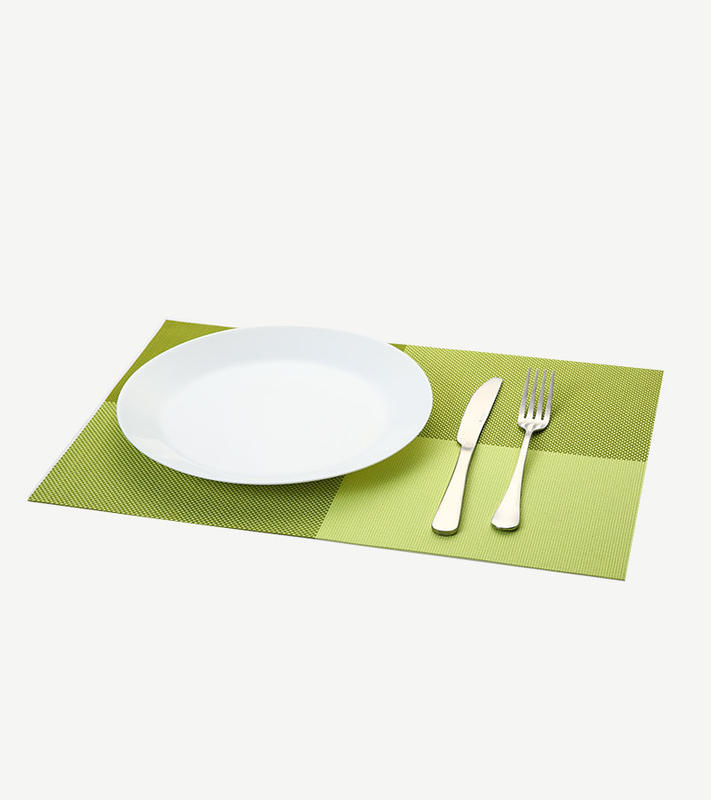 Green Classic Polyester Grid Solid Color Placemat