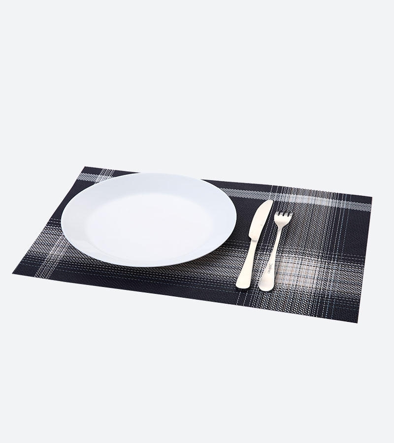 Teslin Polyester Check Cloth Black Placemat