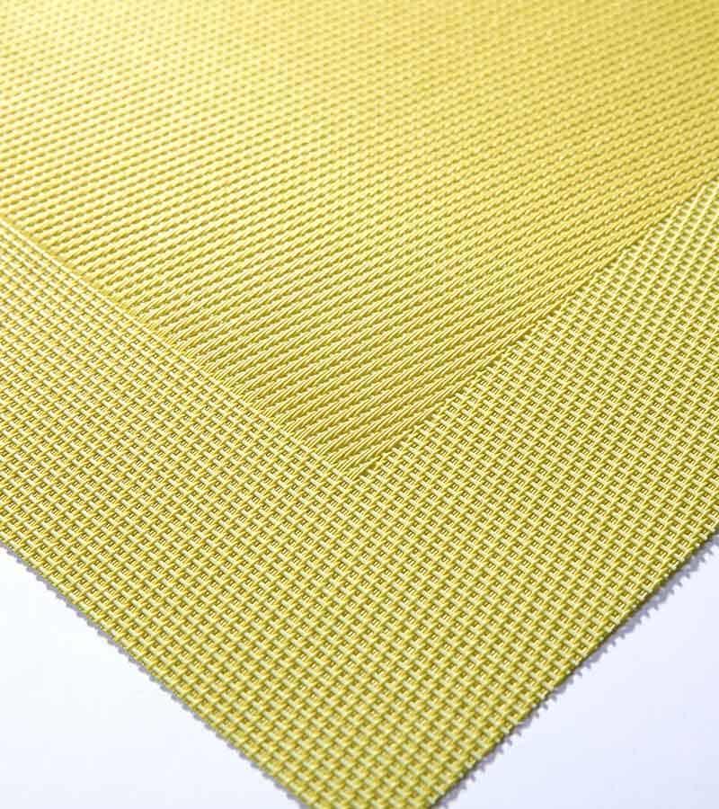 Teslin placemat grid solid color coffee color classic polyester PVC tablecloth yellow