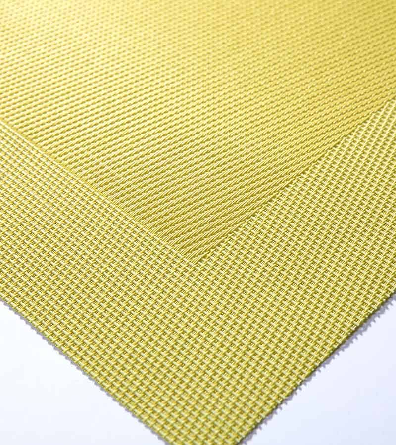 Teslin placemat grid solid color coffee color classic polyester PVC tablecloth yellow