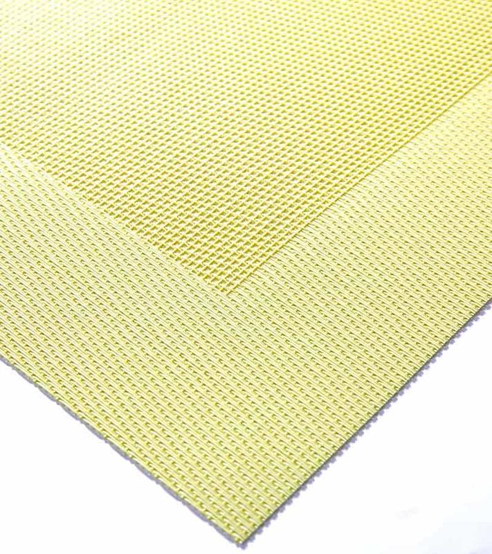 Teslin placemat grid solid color coffee color classic polyester PVC tablecloth light yellow
