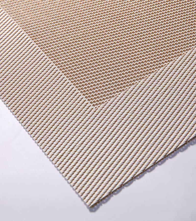 Teslin placemat grid solid color coffee color classic polyester PVC tablecloth light brown