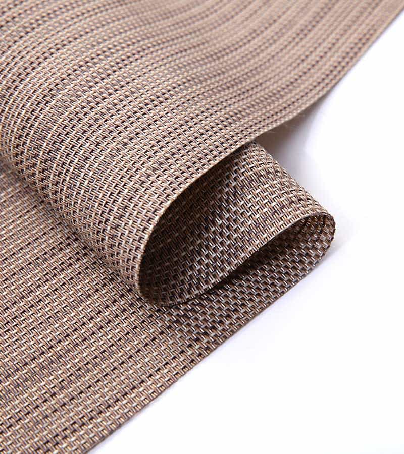 2*1 Teslin Tablecloth Polyester PVC Striped Classic European and American Placemat Brown