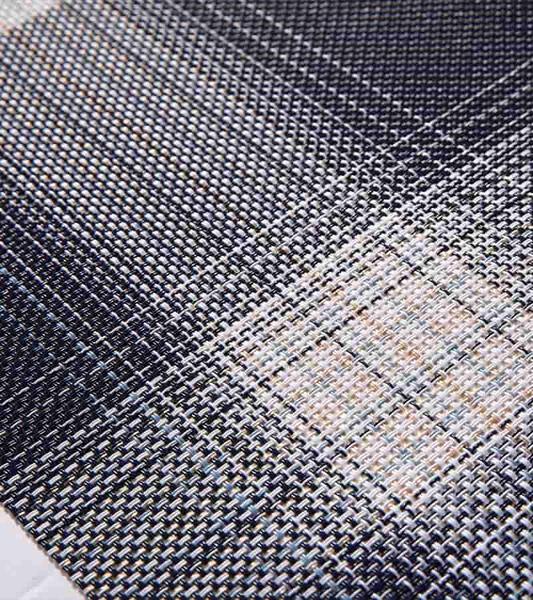 Dark Gray Waterproof Non-Slip Checkered Pattern Placemat Fabric