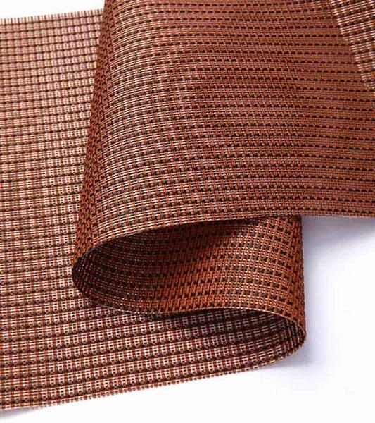 Reddish Brown Small Grid Polyester Teslin Tablecloth