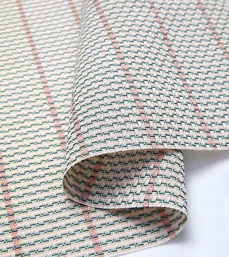 Light Grey Grid Polyester Table Mats Fabric