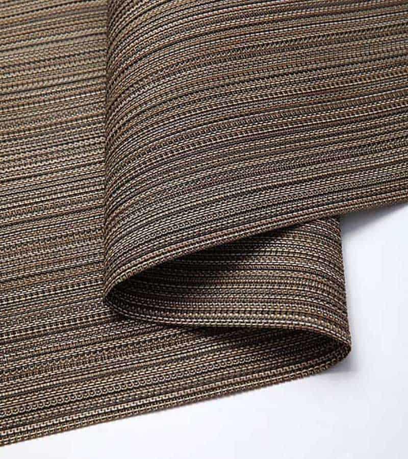 Dark Brown Stripe Non-Slip Table Mats Fabric