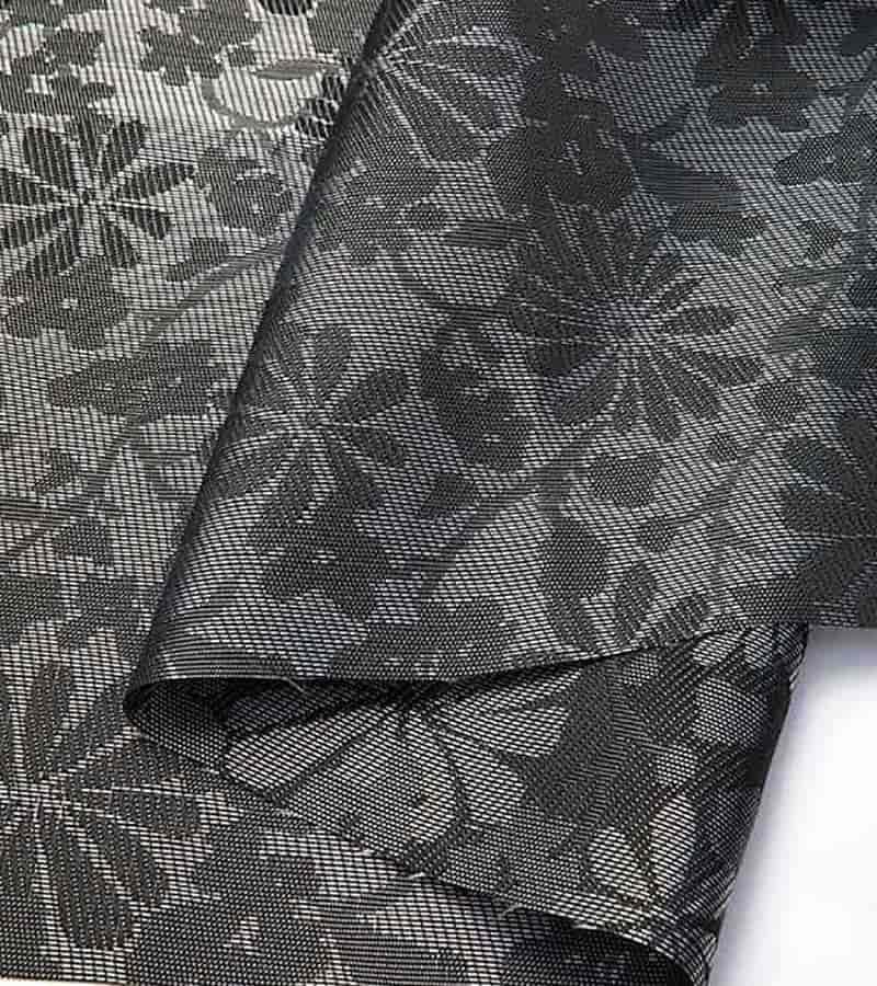 Dark Gray Jacquard Teslin Mesh Printing Tablecloth Fabric