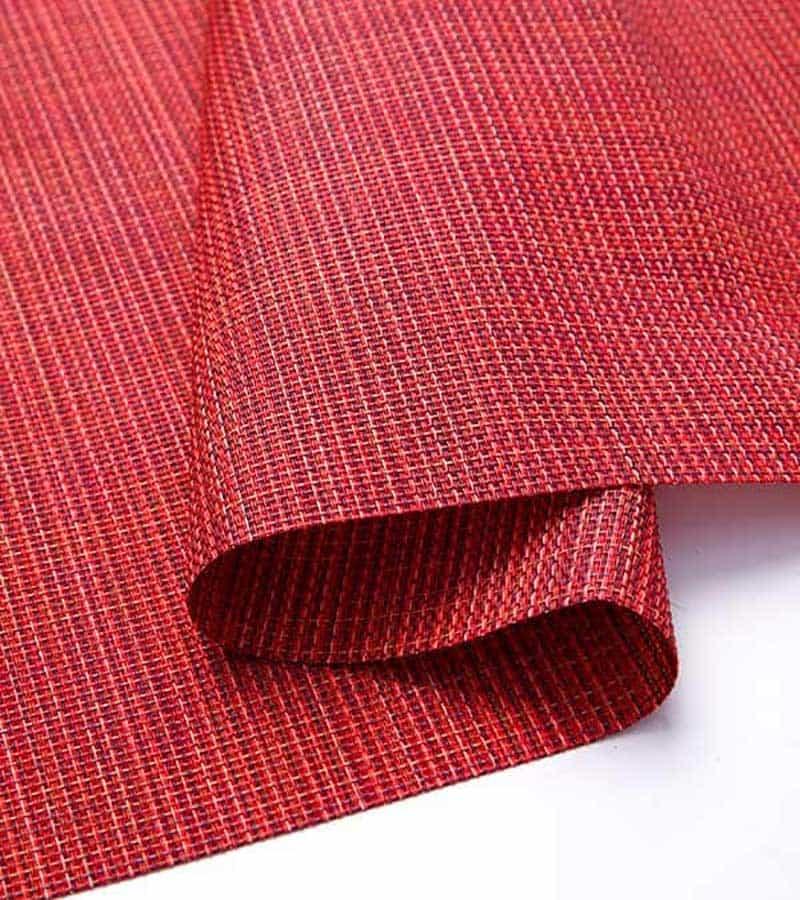 Red Washable Teslin Classic Table Mats Fabric